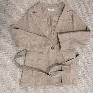 Handmade Brown Single button Blazer with Belt